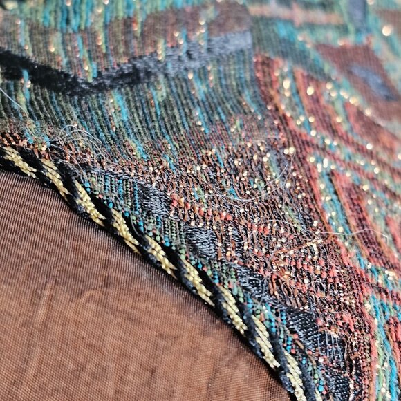 Vintage East West Jacket Womens Medium Quilted Hood Faux Fur Trim Southwestern - Picture 12 of 14